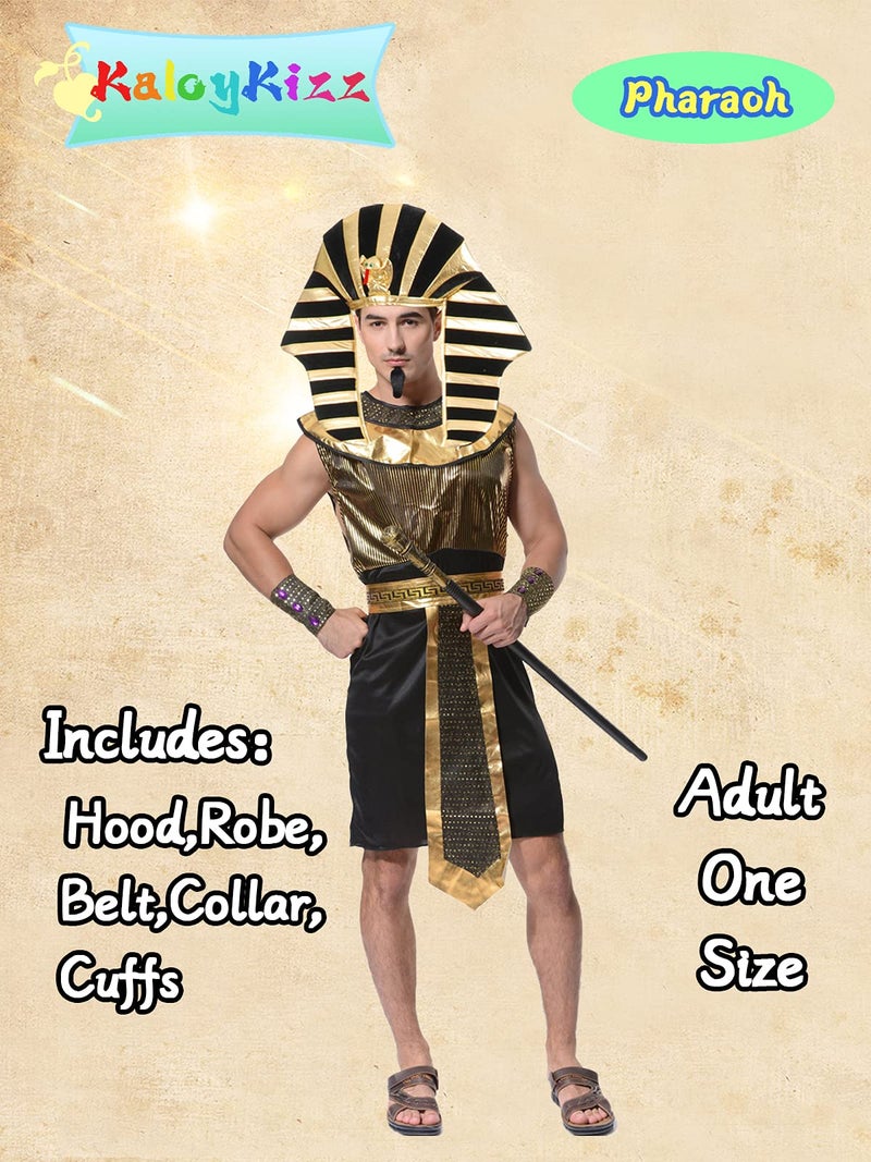 KalcyKizz Men's King of Egypt Costumes,Black,golden,One Size - Image 3